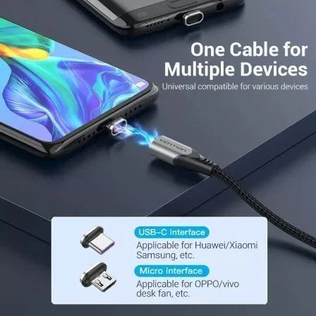 Vention Cable Magnético USB 2.0 CQNHD con Fichas Intercambiables USB-C y Micro USB, Gris Metalizado Vention Cable Magnético USB 2.0 CQNHD con Fichas Intercambiables USB-C y Micro USB, Gris Metalizado